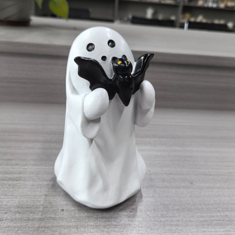 Cute Ghost Dog Halloween Statue