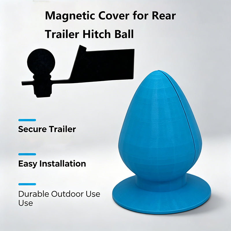 Magnetic cover for rear trailer hitch ball