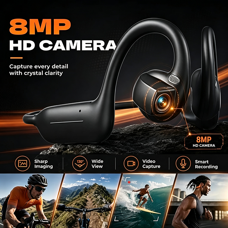 8MP Smart Camera Bluetooth Headset