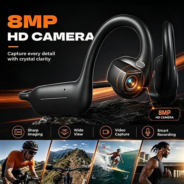 8MP Smart Camera Bluetooth Headset