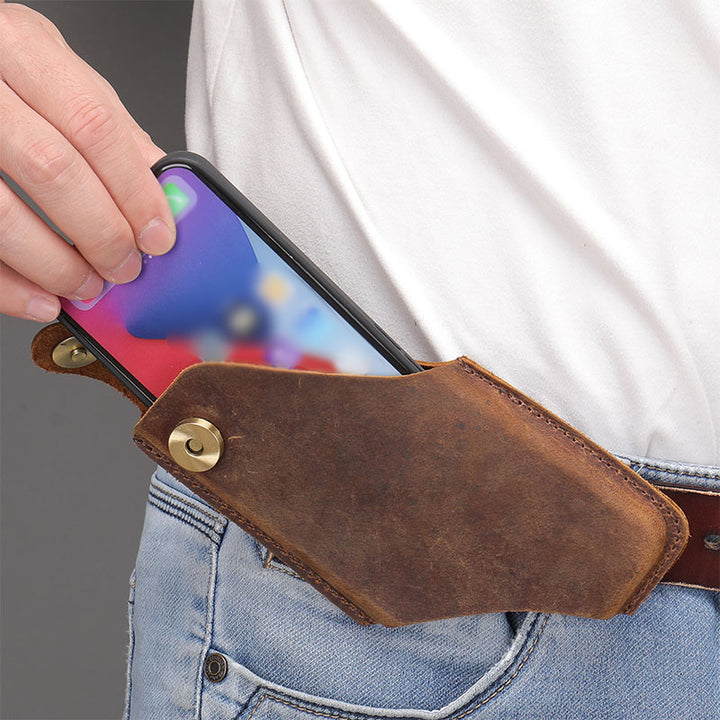 Leather Retro Phone Waist Bag
