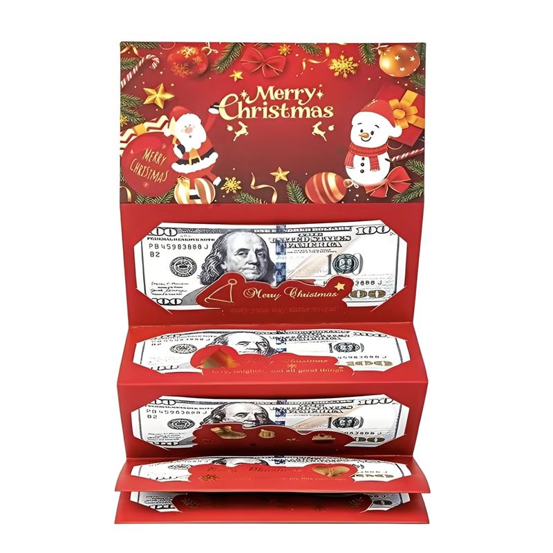 Santa Claus DIY 6-card gold-stamped folding red envelope