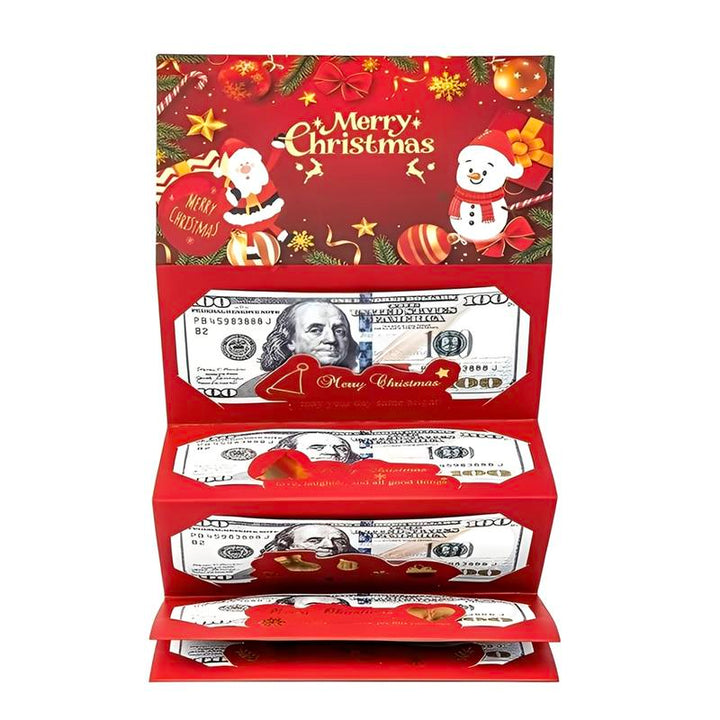 Santa Claus DIY 6-card gold-stamped folding red envelope