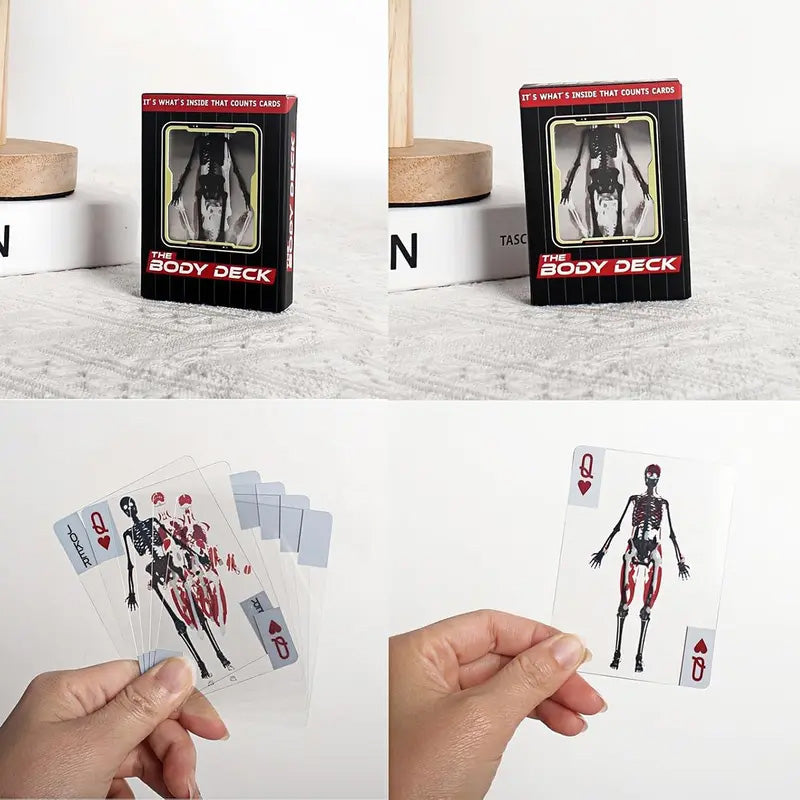 Transparent layered 3D human anatomy playing cards