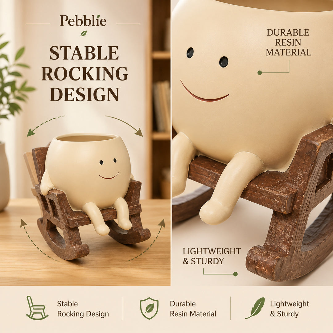 Rocking Chair Smiley Face Creative Flower Pot Ornament