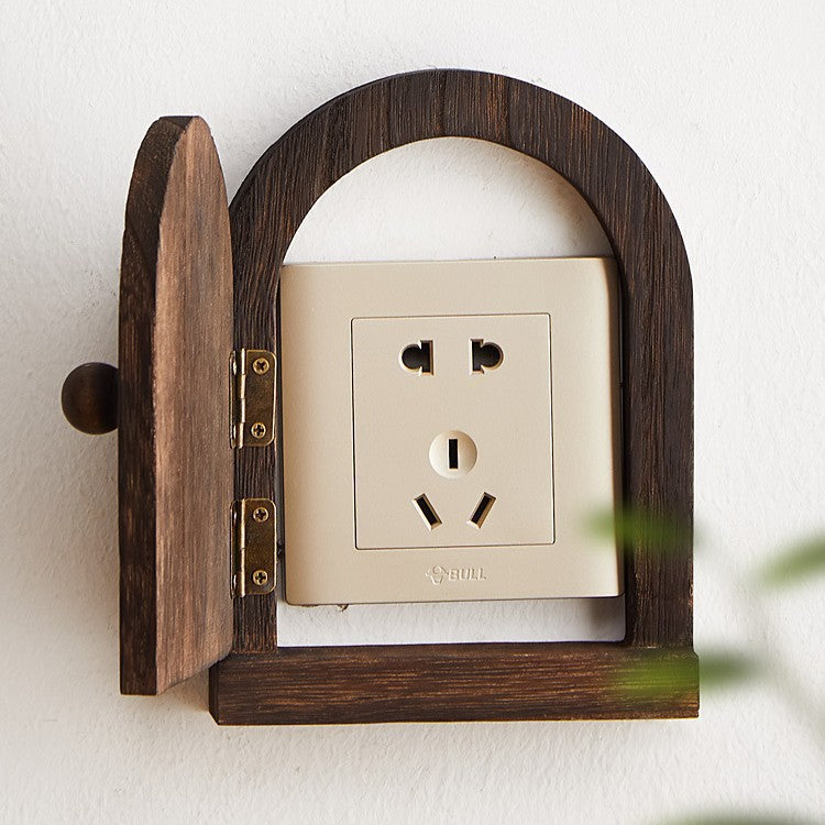 Wooden Arch Light Switch Cover Socket Protector Box