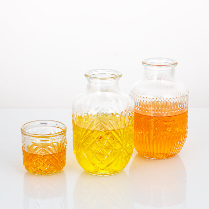 Vintage Patterned Tumbler &amp; Carafe Set