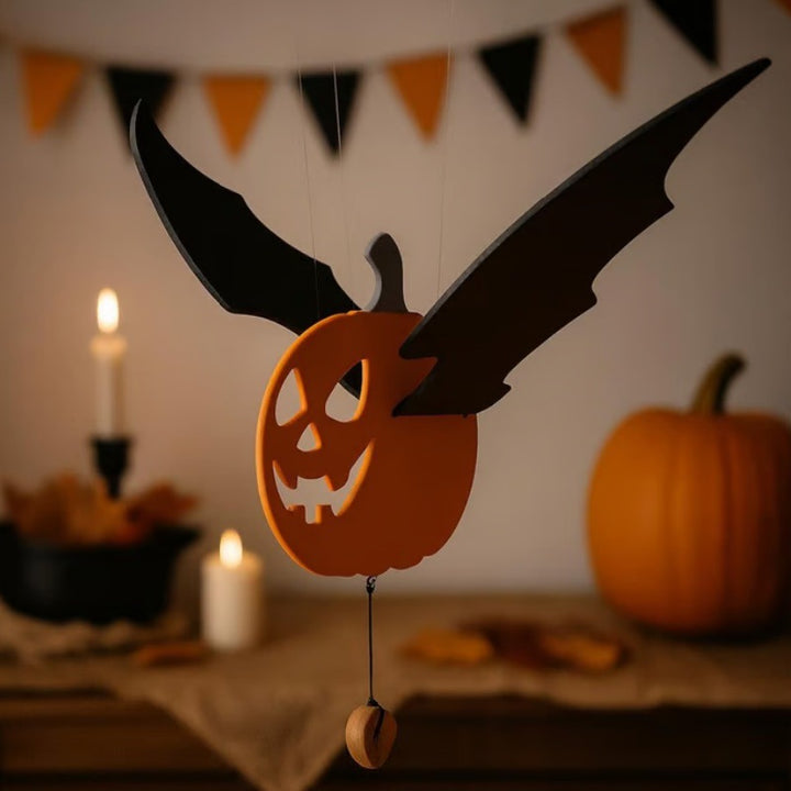 Halloween Pumpkin Bat Charm
