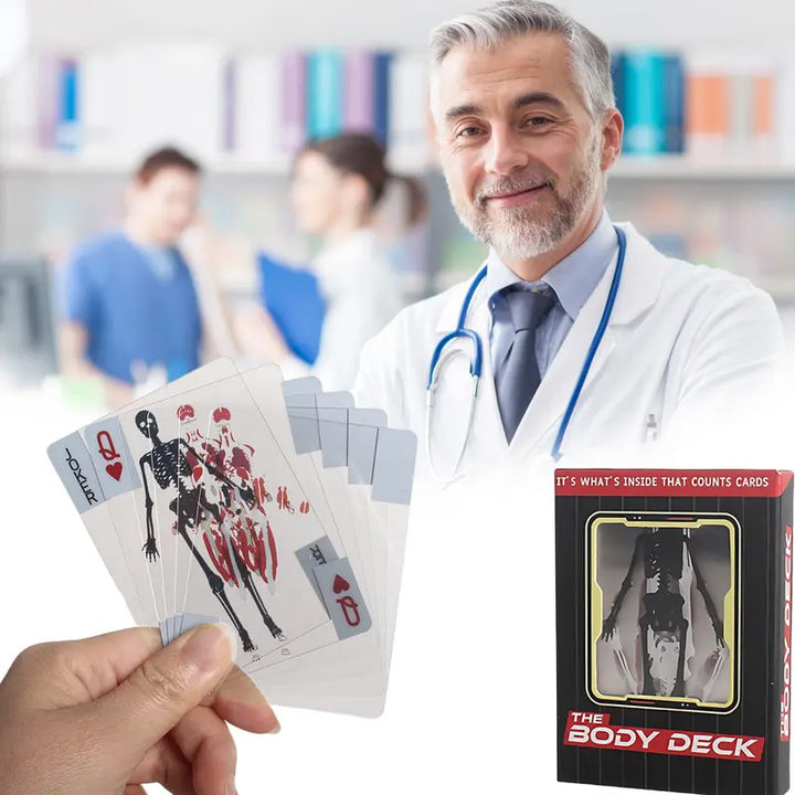 Transparent layered 3D human anatomy playing cards