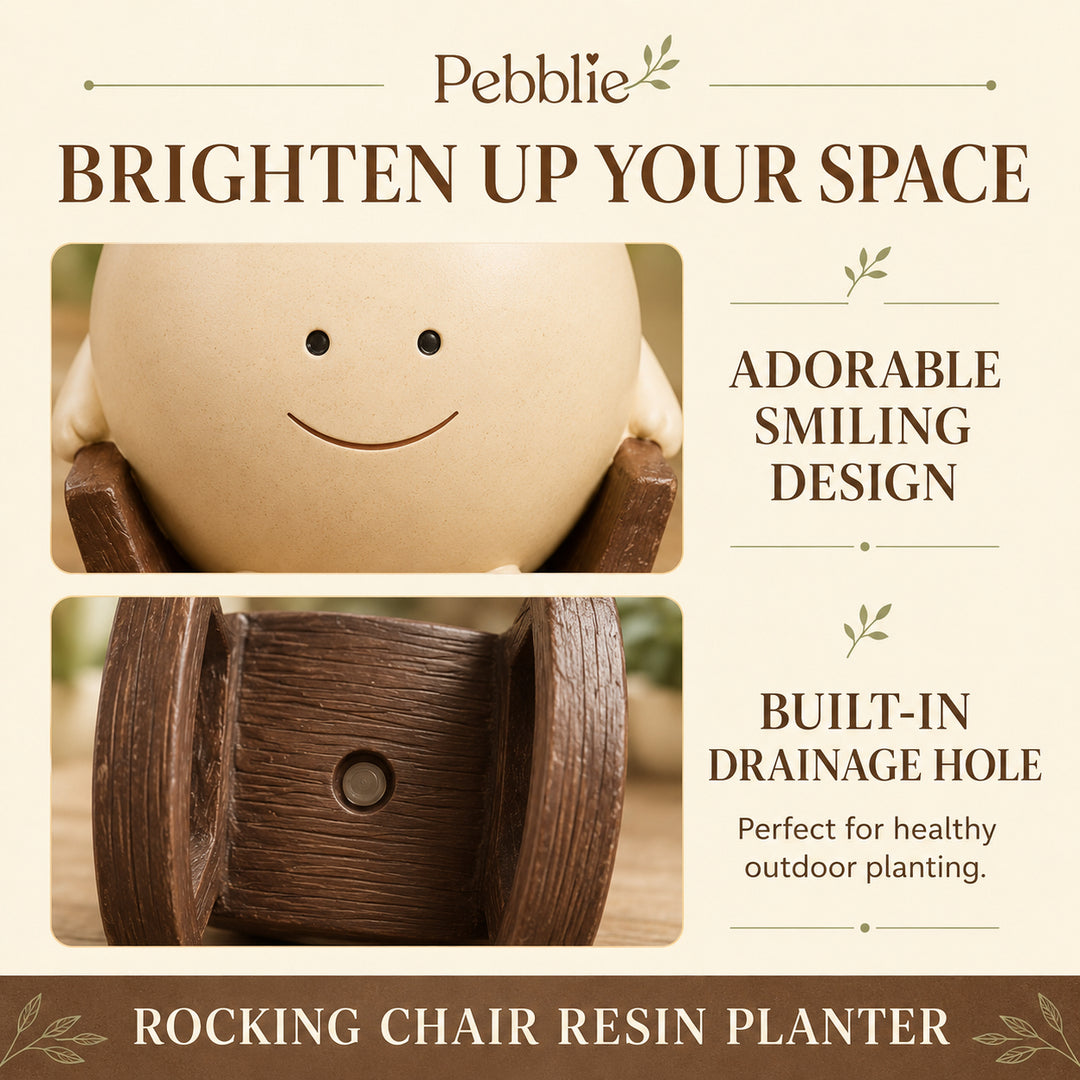 Rocking Chair Smiley Face Creative Flower Pot Ornament