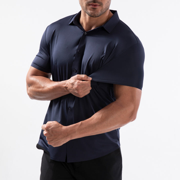 High-elasticity ice silk short-sleeved shirt