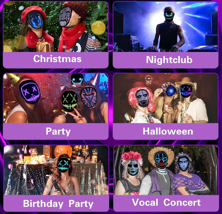 Halloween LED Light-Up Mask