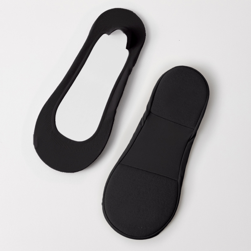 Cotton invisible socks with non-slip sponge sole