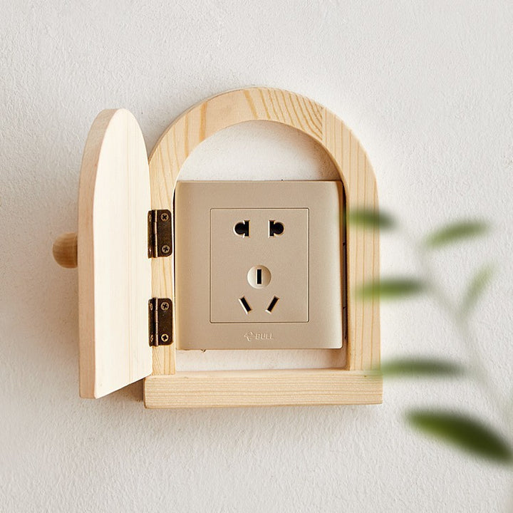 Wooden Arch Light Switch Cover Socket Protector Box