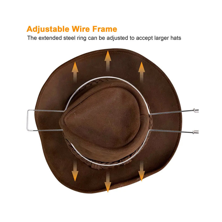 Cowboy Hat Rack for Cars with Adjustable Metal Frame