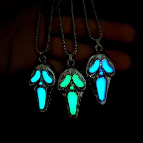 Popular skull light mask pendant necklace