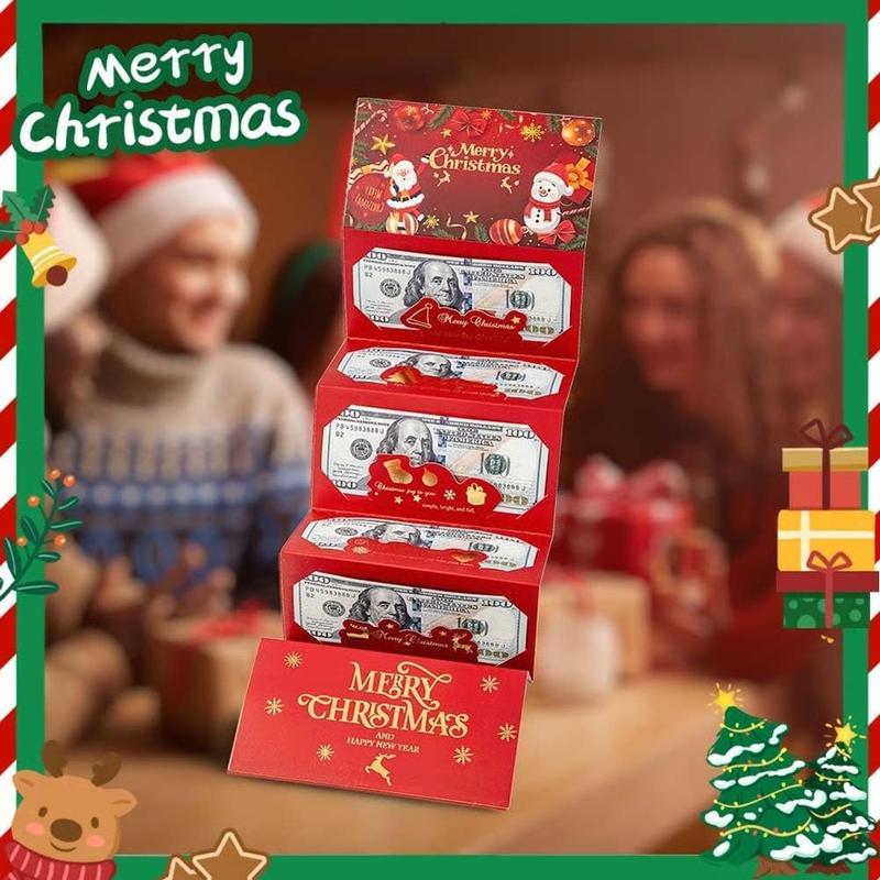 Santa Claus DIY 6-card gold-stamped folding red envelope