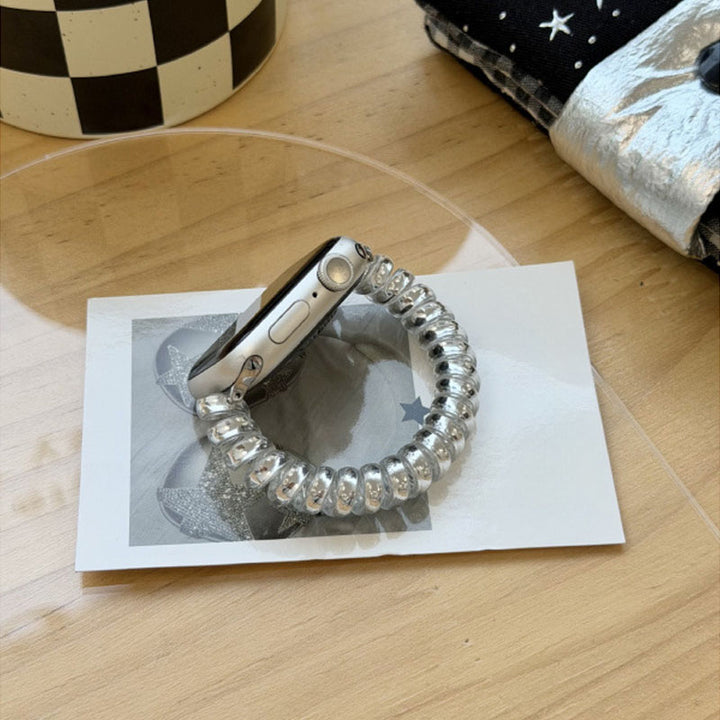 Elastic hair tie-style watch strap