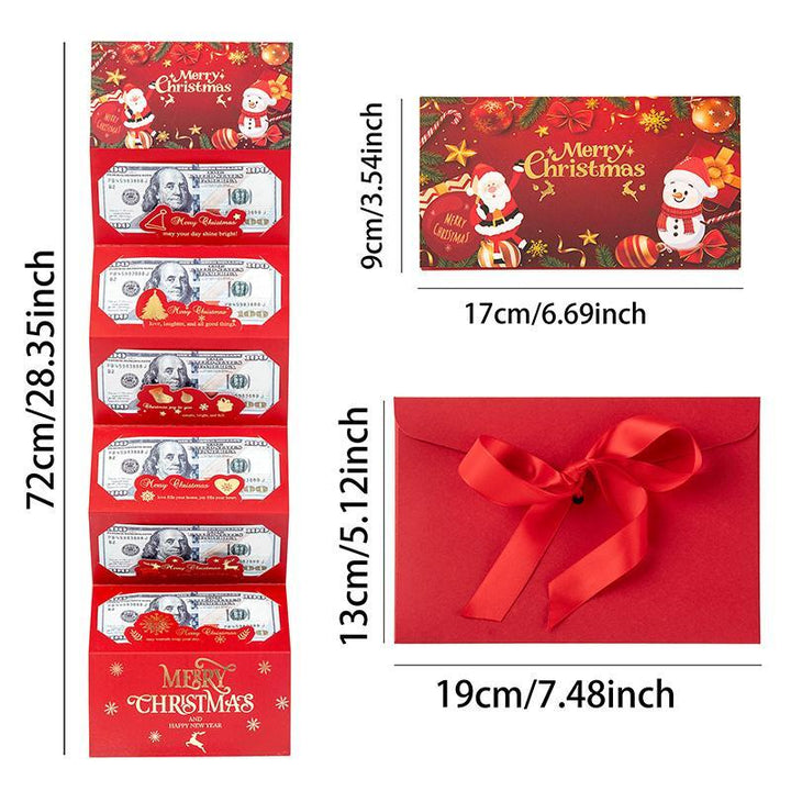 Santa Claus DIY 6-card gold-stamped folding red envelope