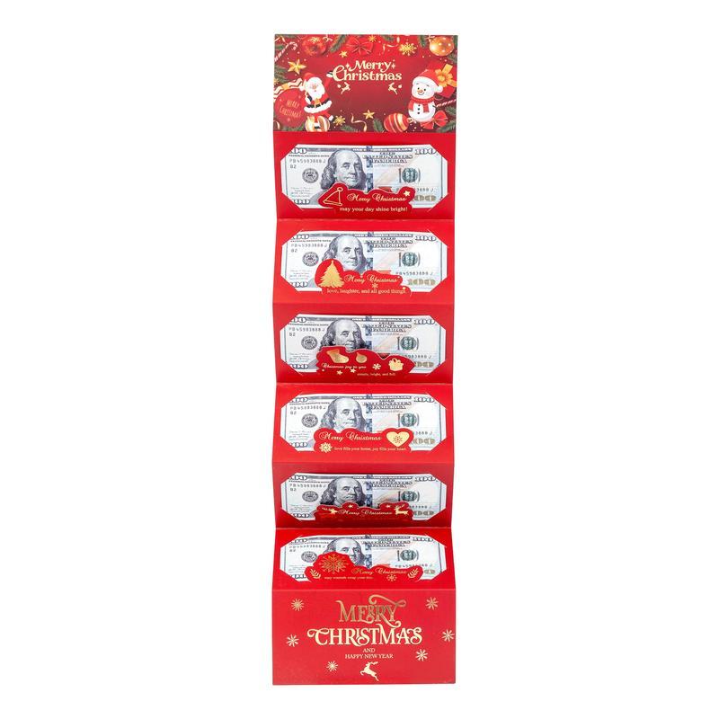 Santa Claus DIY 6-card gold-stamped folding red envelope