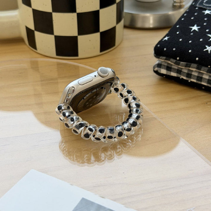 Elastic hair tie-style watch strap