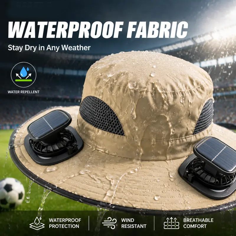 Solar-Powered Outdoor Cooling Fan Hat