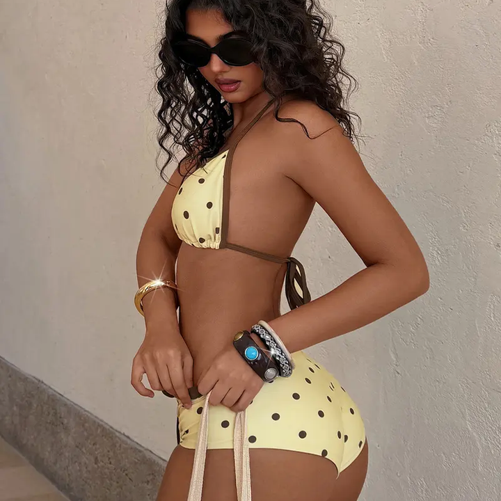 Retro Polka Dot Print Bikini