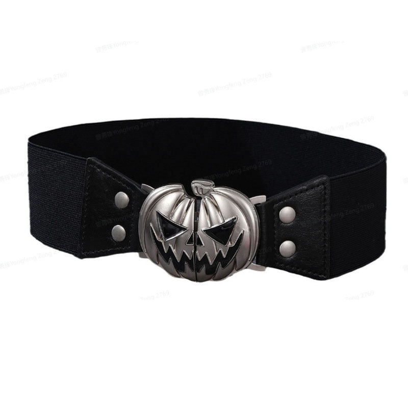 Halloween pumpkin head alloy buckle belt