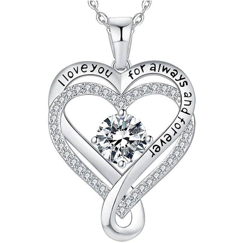 Engraved Heart Necklace for Wife with LED Box