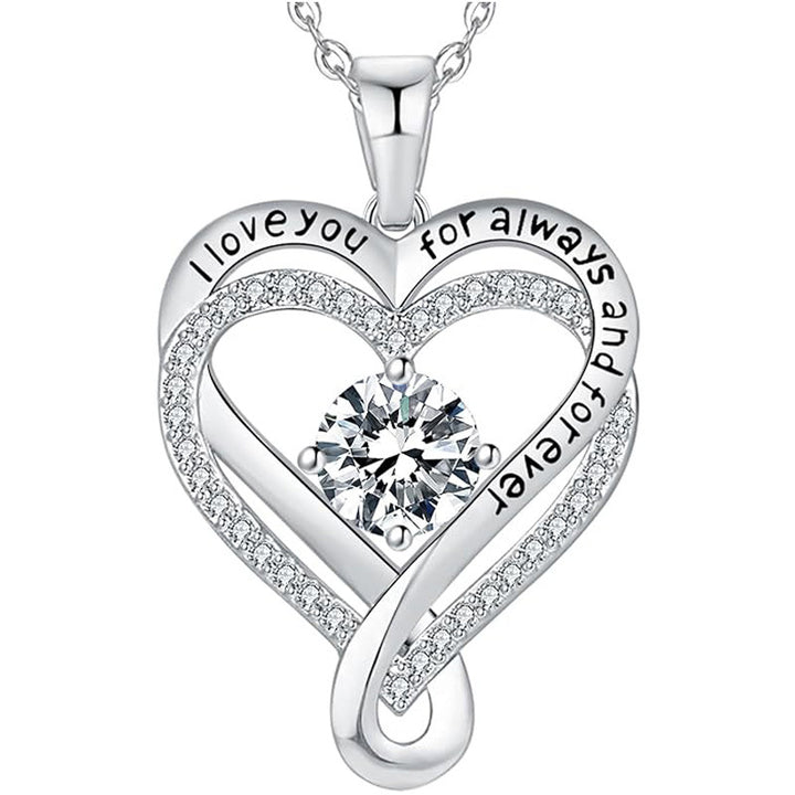 Engraved Heart Necklace for Wife with LED Box