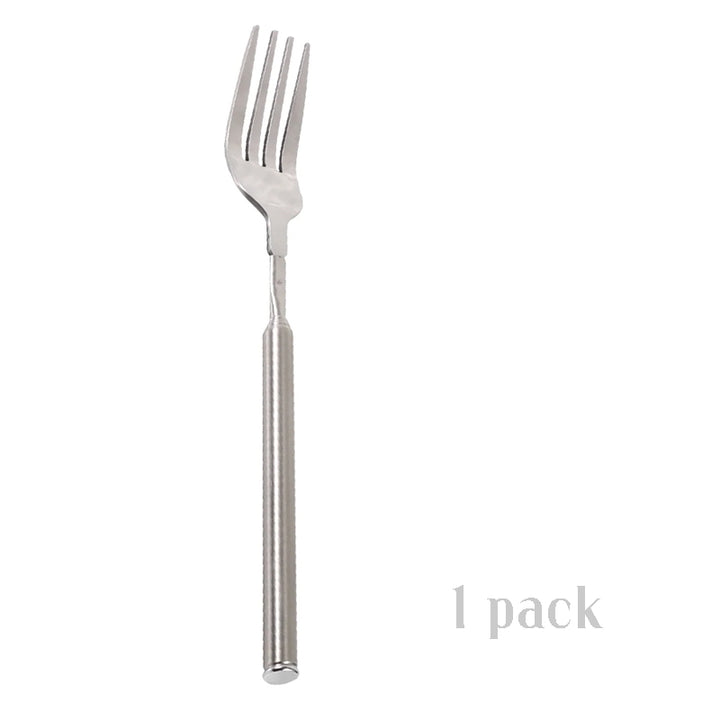 Telescopic stainless steel long handle fork