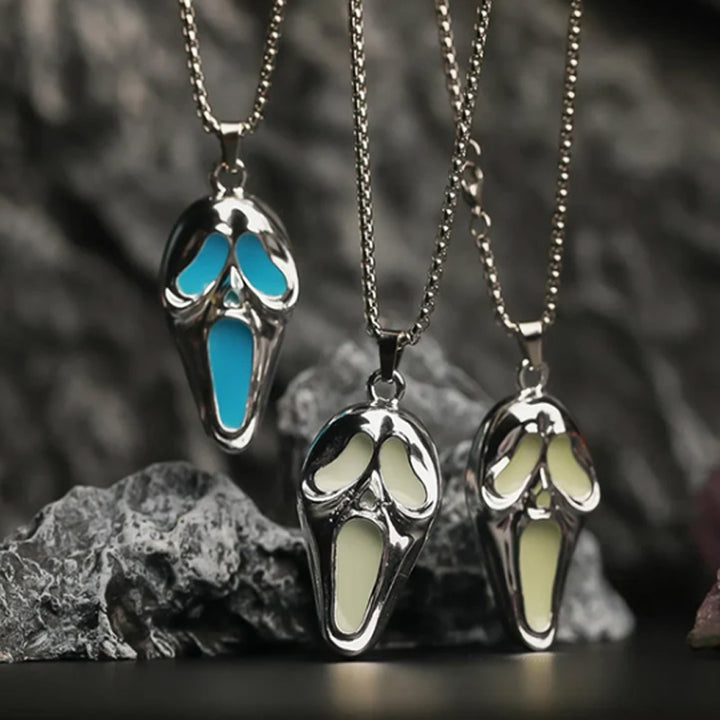 Popular skull light mask pendant necklace