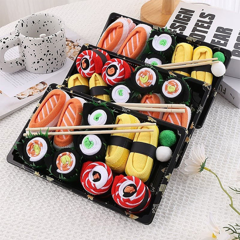 Knitted Sushi Salmon Tall Socks