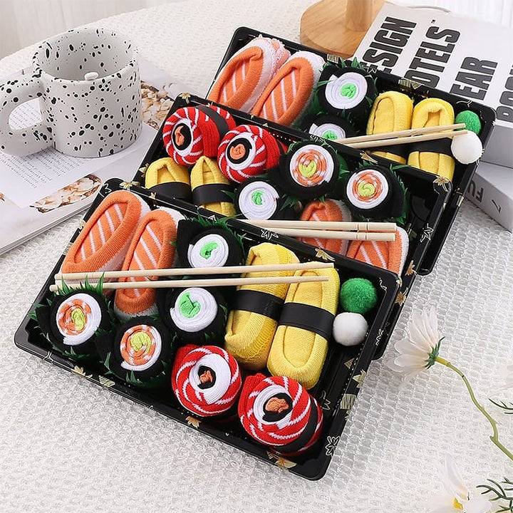 Knitted Sushi Salmon Tall Socks