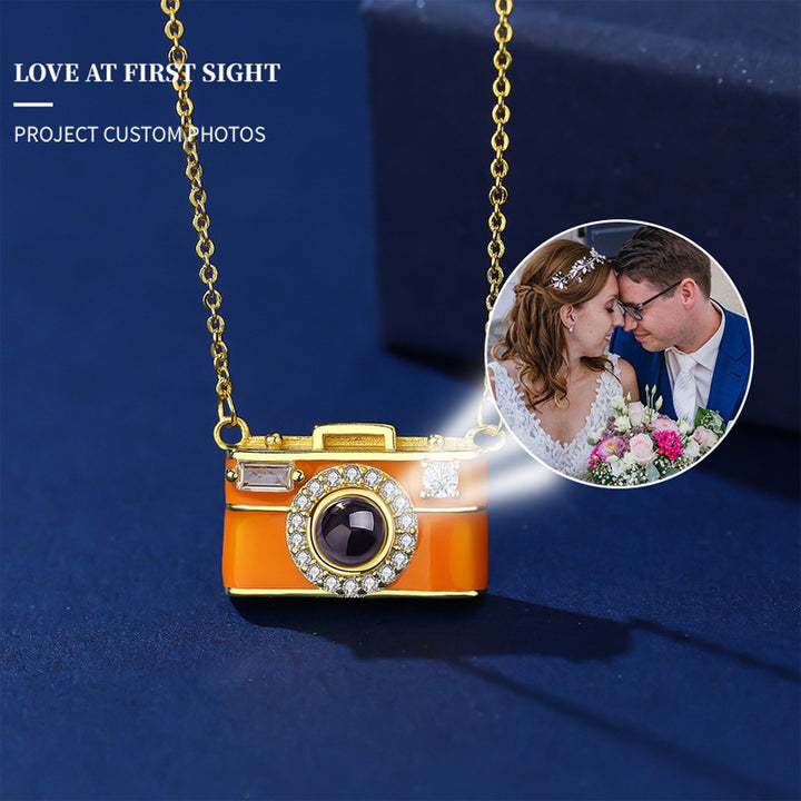 Customized Photo Camera Necklace