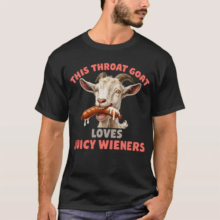 Fun Goat Print Short-Sleeve T-Shirt