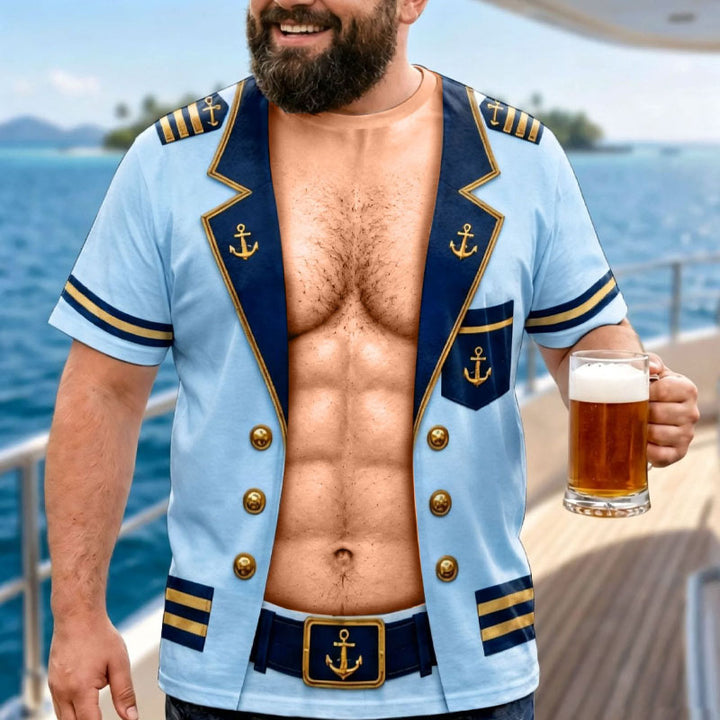 Fun T-shirt Featuring a Muscular Captain