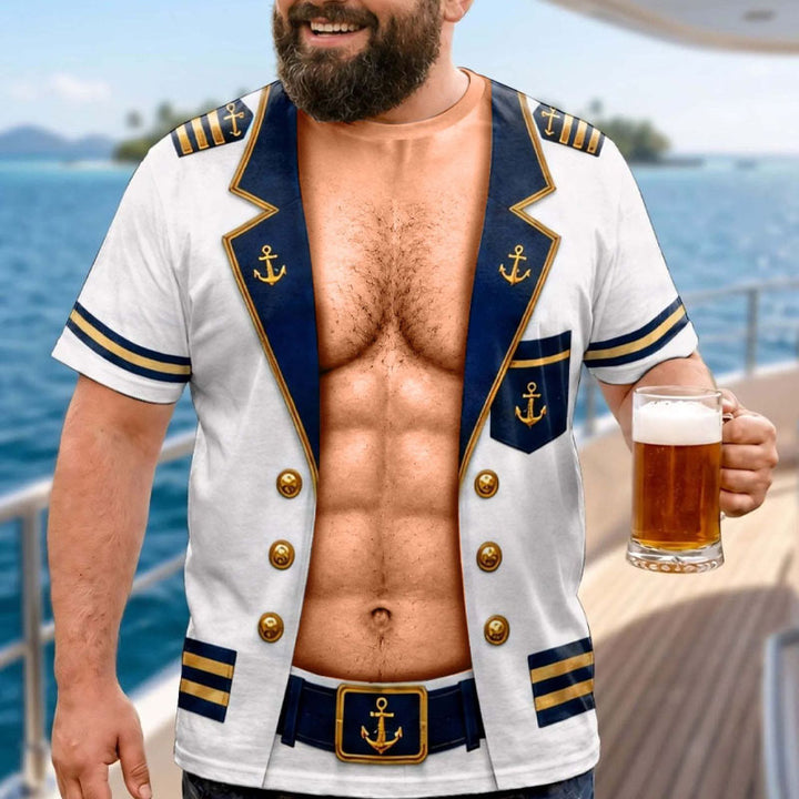Fun T-shirt Featuring a Muscular Captain