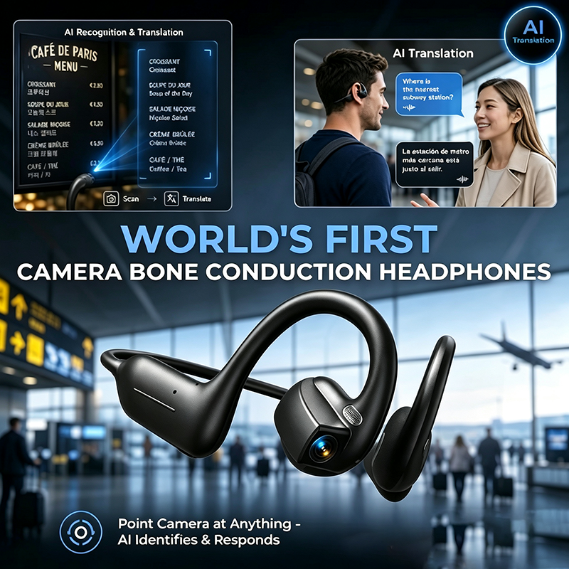 8MP Smart Camera Bluetooth Headset