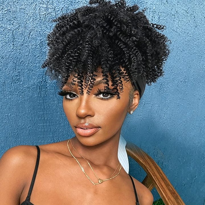 Short Curly Headband Wig