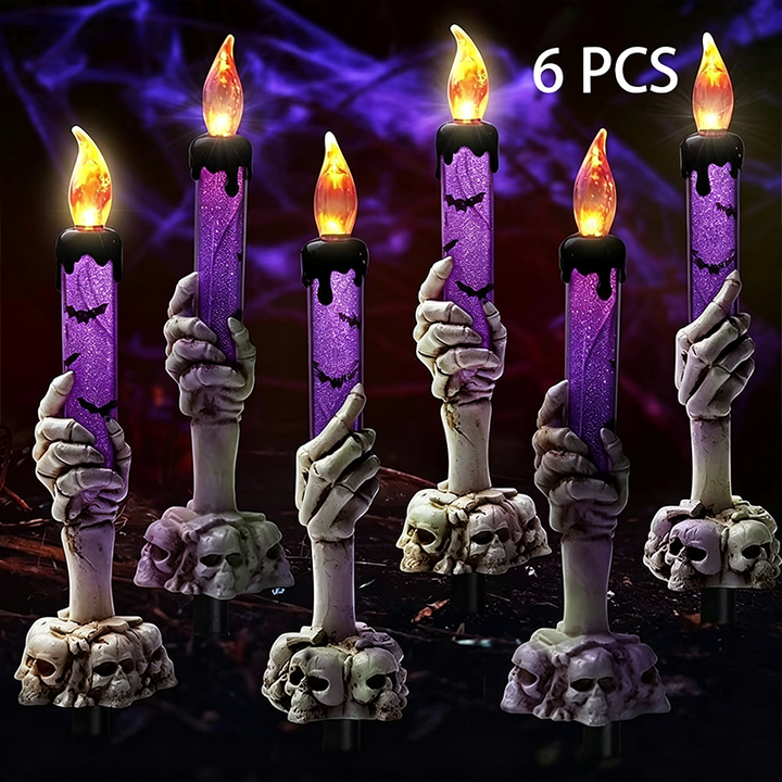 Halloween Skeleton Hand Candle Holder Lamp