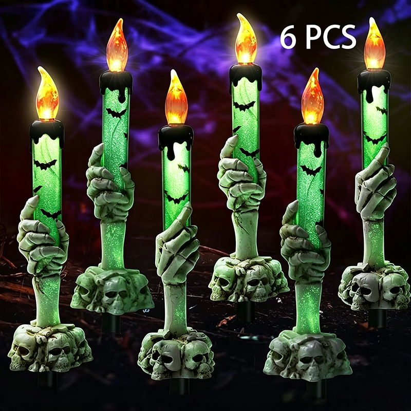 Halloween Skeleton Hand Candle Holder Lamp