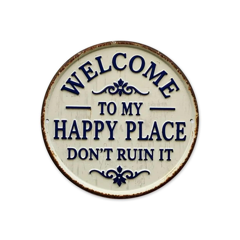 “Welcome to My Happy Place” Metal Wall Decor