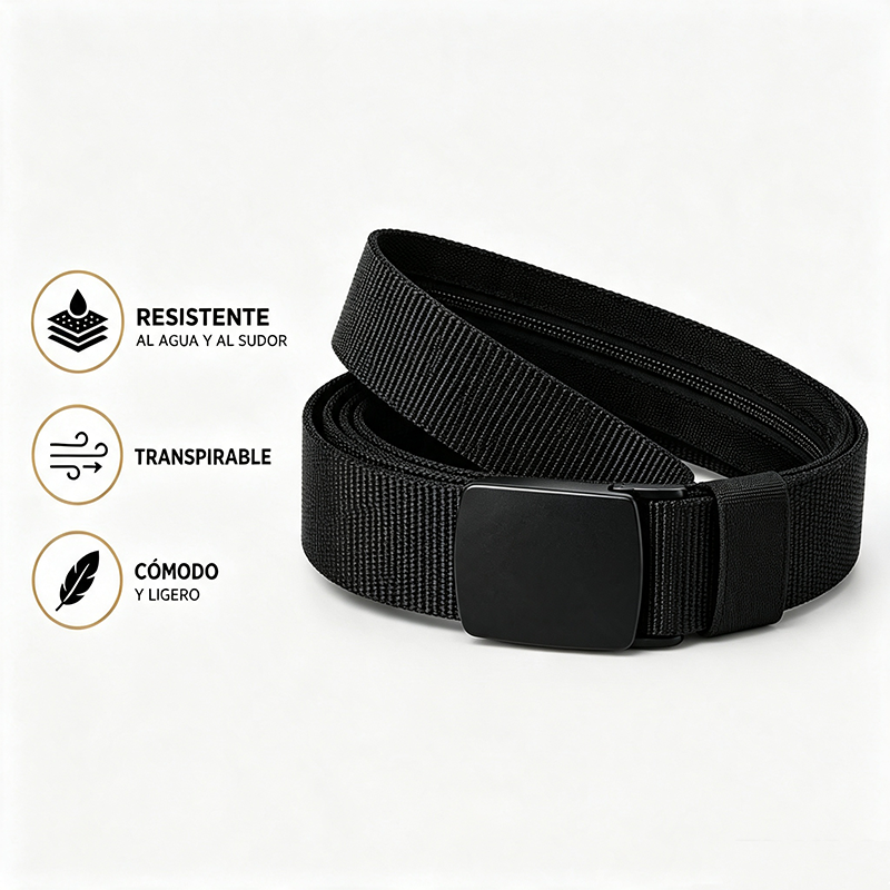 Woven Belt with Hidden Money Zipper