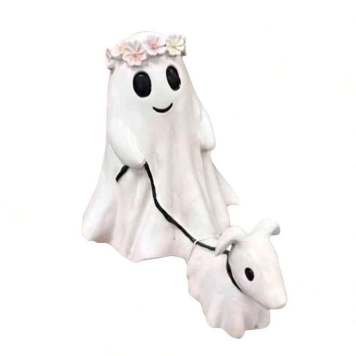 Cute Ghost Dog Halloween Statue