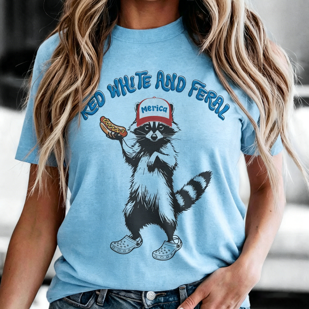 Retro Party Raccoon Pattern T-shirt