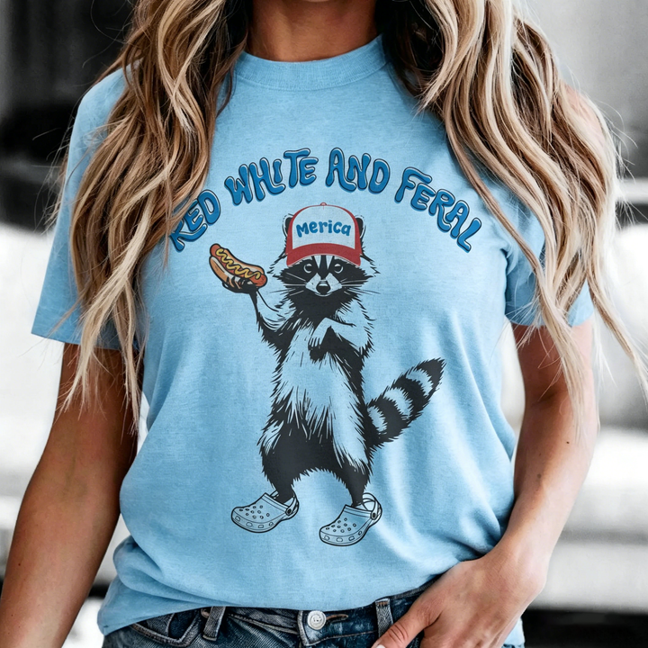 Retro Party Raccoon Pattern T-shirt