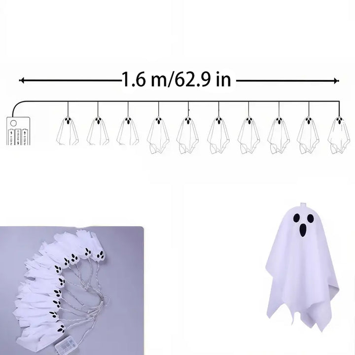 Hanging Ghost String Lights for Halloween