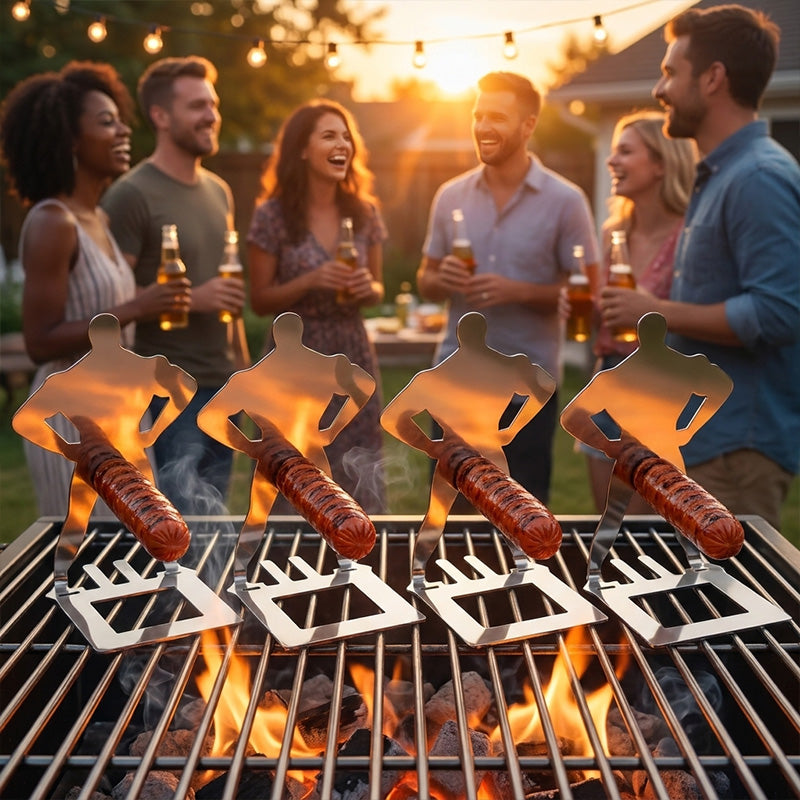 Muscular Male-Shaped Stainless Steel Hot Dog