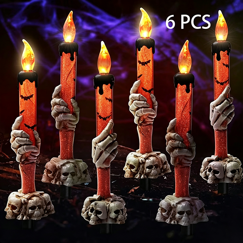 Halloween Skeleton Hand Candle Holder Lamp